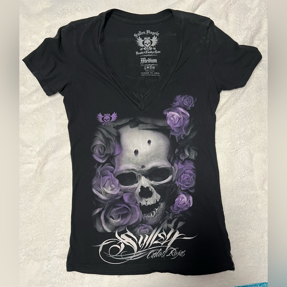 Sullen Skull VNeck Shirt